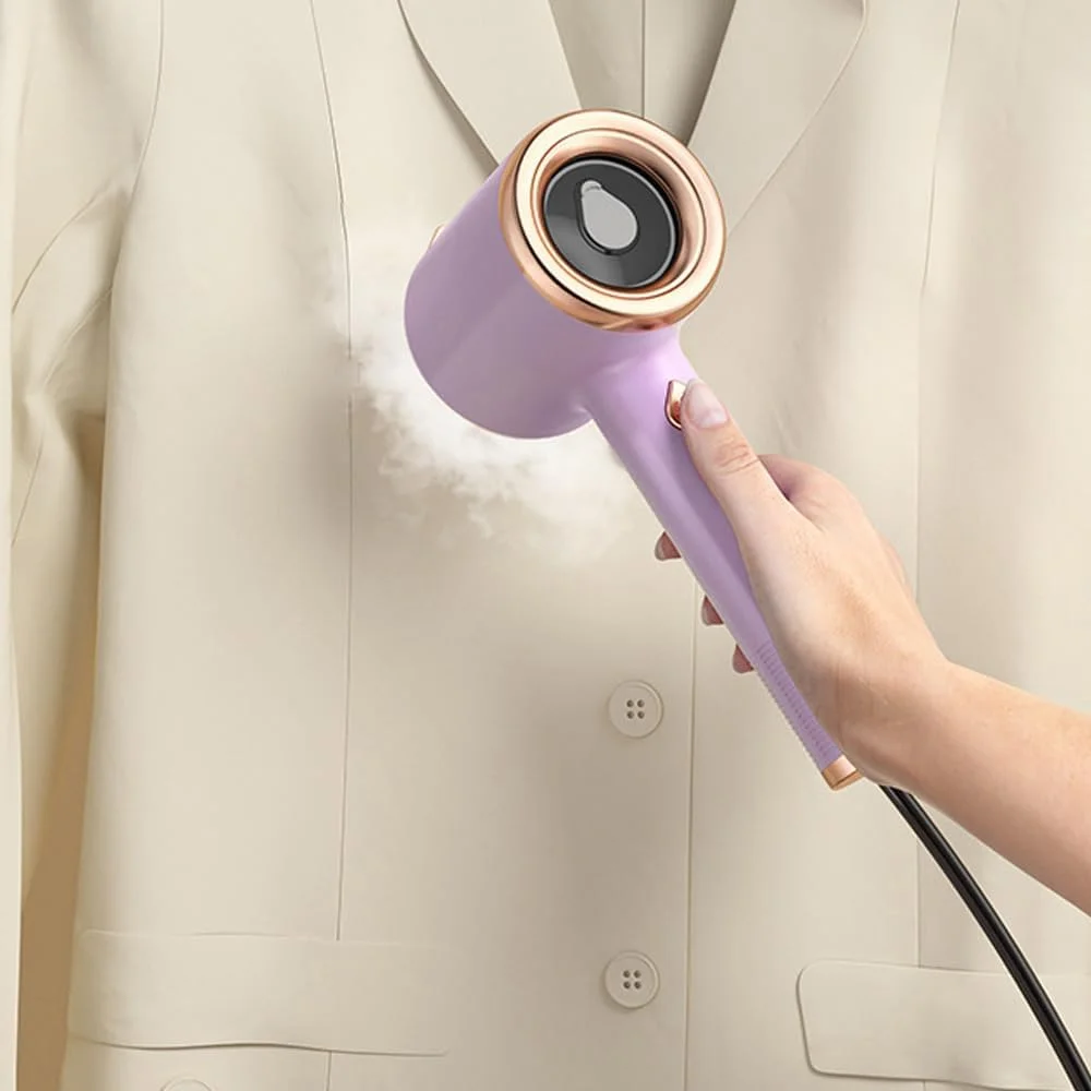 بخارگر دستی مسافرتی قابل حمل GRASKY، اتو بخار لباس، اتو مسافرتی سبک وزن، اتو مسافرتی از بین برنده سریع چروک برای پارچه ها و لباس (بنفش A)