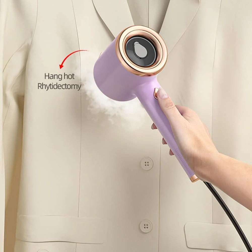 بخارگر دستی مسافرتی قابل حمل GRASKY، اتو بخار لباس، اتو مسافرتی سبک وزن، اتو مسافرتی از بین برنده سریع چروک برای پارچه ها و لباس (بنفش A)