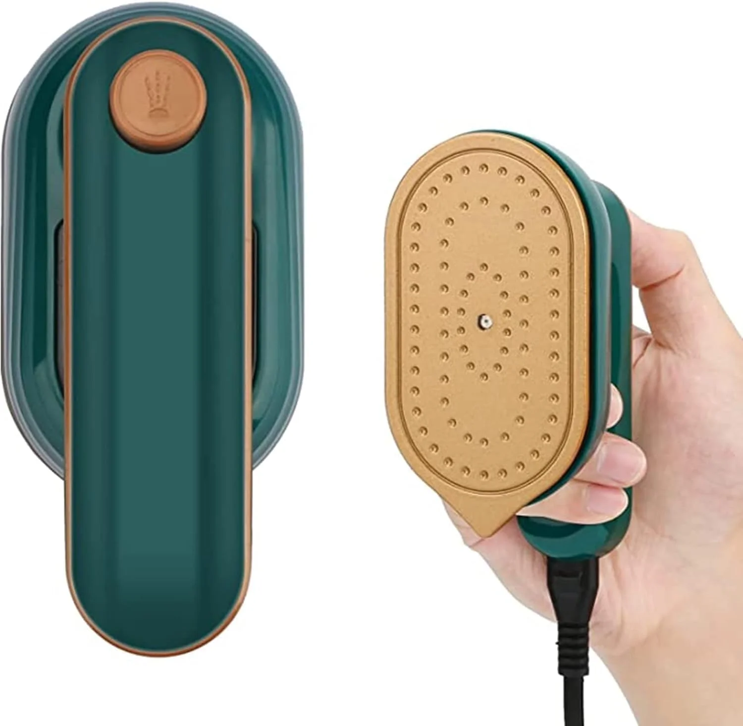 اتو بخار مینیاتوری با چرخش 180 درجه، اتو کشی خشک و مرطوب قابل حمل برای منزل، مسافرت، خیاطی و کاردستی، طراحی تاشو، سبز