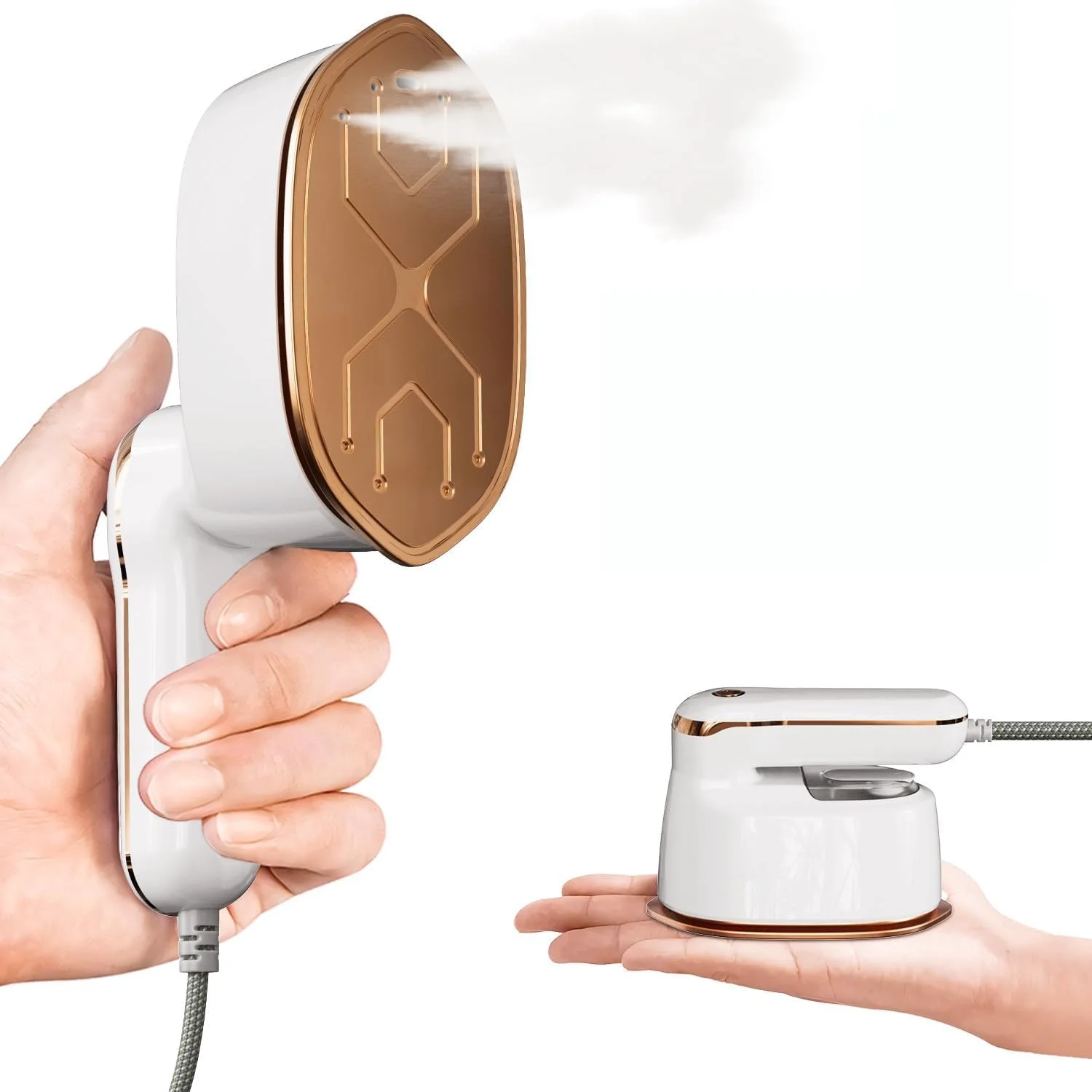 اتو بخار لباس، اتو بخار مسافرتی 2 در 1 برای لباس، اتو بخار قدرتمند لباس برای مسافرت، 1100 وات، گرم شدن سریع 15 ثانیه ای، خروجی 3 سطح بخار، اتو بخار دستی قابل حمل برای مسافرت، خانه و محل کار