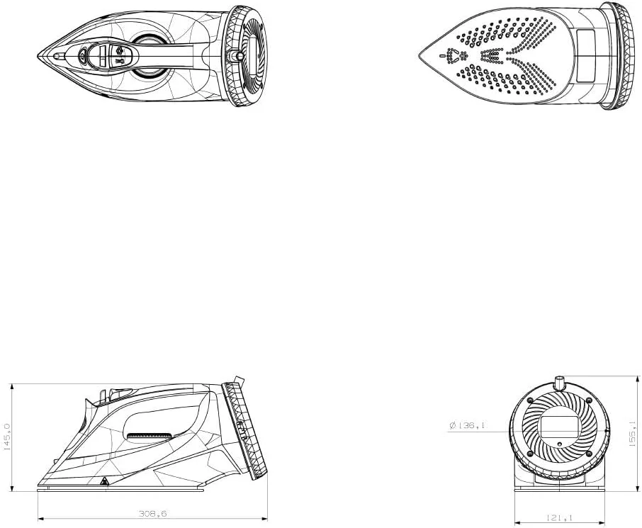 اتو بخار لباس بدون سیم میلان با خشک کن، اسپری و بخارگر داخلی - روکش مشکی | خشک کن با گرمایش سریع با دمای قابل تنظیم | بدنه ABS سبک و قابل حمل - (30.8x12x14.5) سانتی متر