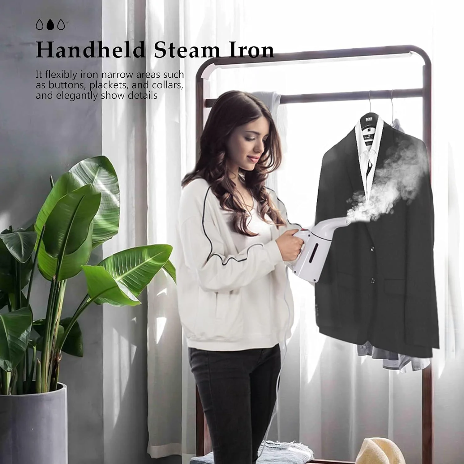 اتو بخار دستی 700 واتی Fawoonu با مخزن آب جداگانه 150 میلی لیتری، اتو مسافرتی قابل حمل، اتو پارچه و لباس، از بین برنده چروک، بخارگر سبک وزن برای خانه، محل کار و مسافرت