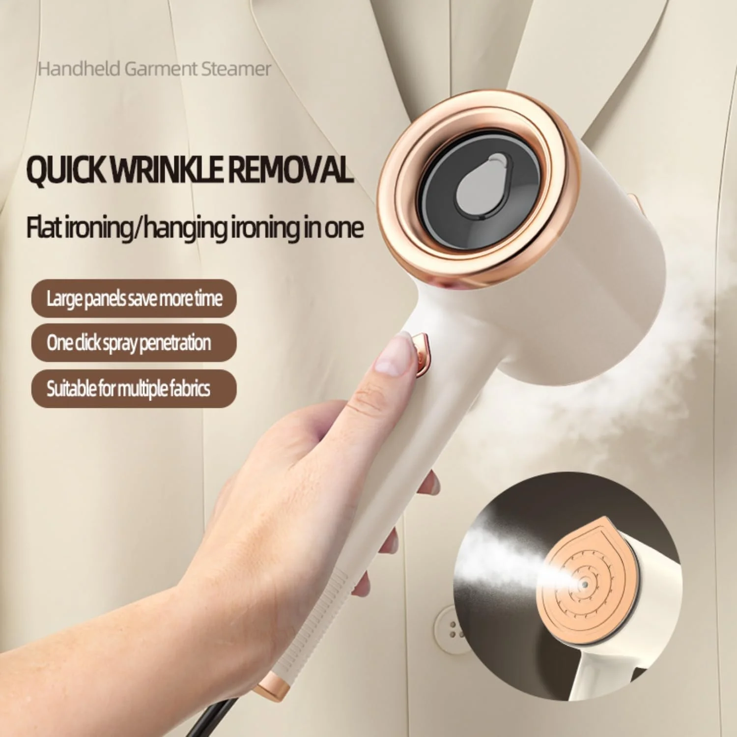 اتو بخار Emboadlie، مینی اتو مسافرتی قابل حمل، اتو بخار دستی کوچک برقی، اتو بخار سریع پیش گرم شونده خانگی و مسافرتی (سفید - 1 عدد) اتو بخار Emboadlie، مینی اتو مسافرتی قابل حمل، اتو بخار دستی کوچک برقی، اتو بخار سریع پیش گرم شونده خانگی و مسافرتی (سفید - 1 عدد)