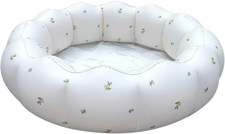 استخر بادی کودک AirSwim، استخر شنای بادی قابل حمل، مناسب کودکان 0-3 سال دختر و پسر، مناسب فضای داخلی و خارجی، باغ و حیاط خلوت برای مهمانی آب در تابستان، 90x25 سانتی متر (سفید)