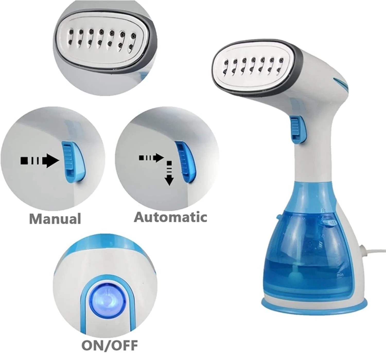 اتو بخار برقی DOLPDED، بخارگر لباس، اتو بخار عمودی قابل حمل با گرم شدن سریع، بخارگر دستی لباس، بخارگر مسافرتی