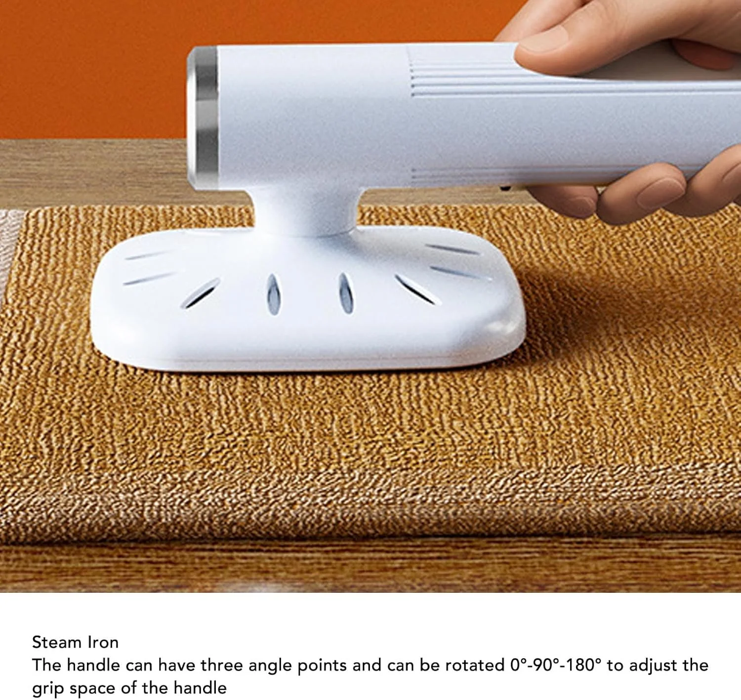 اتو بخار مسافرتی خانگی خوابگاهی قابل حمل مینی Jiawu با دوشاخه USB، دستگاه اتو بخار چرخشی دستی، جنس ABS سبک و مناسب لباس (سفید)