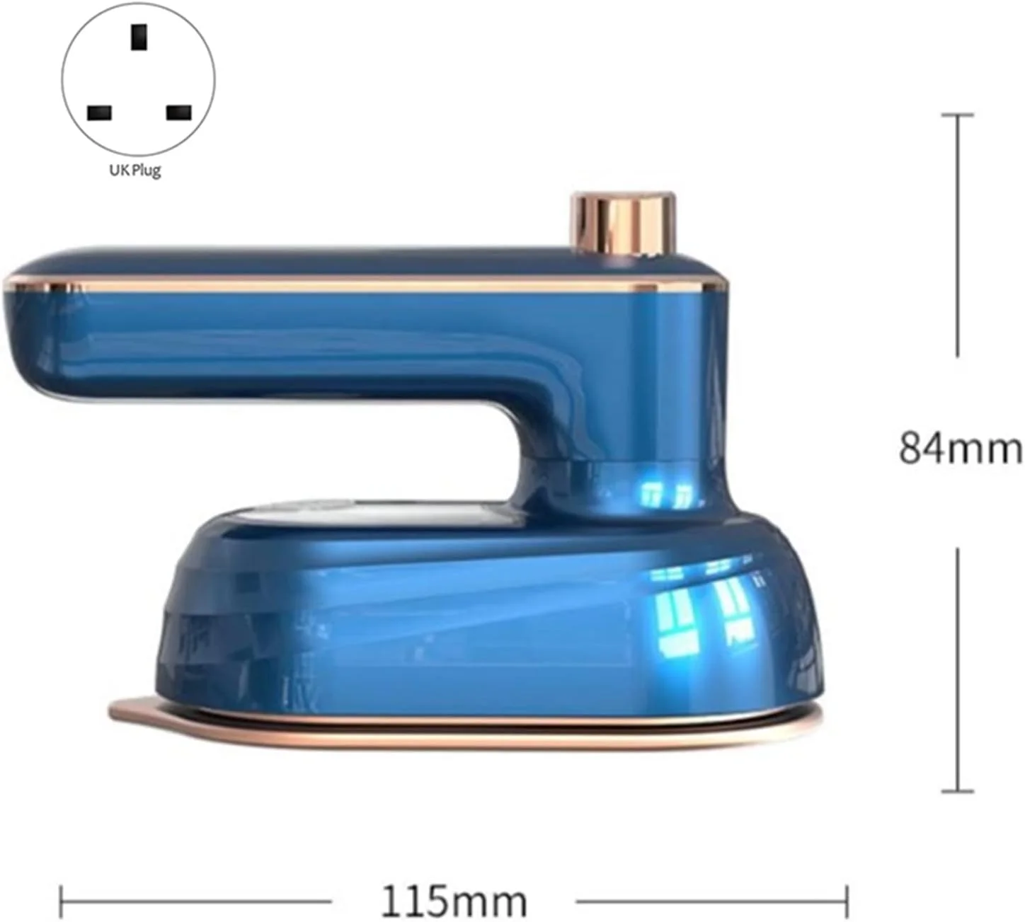 اتو بخار برقی DOLPDED، اتو بخار مسافرتی برای لباس، اتو بخار دستی تاشو قابل حمل برای پارچه و لباس، مناسب برای مسافرت و منزل - آبی
