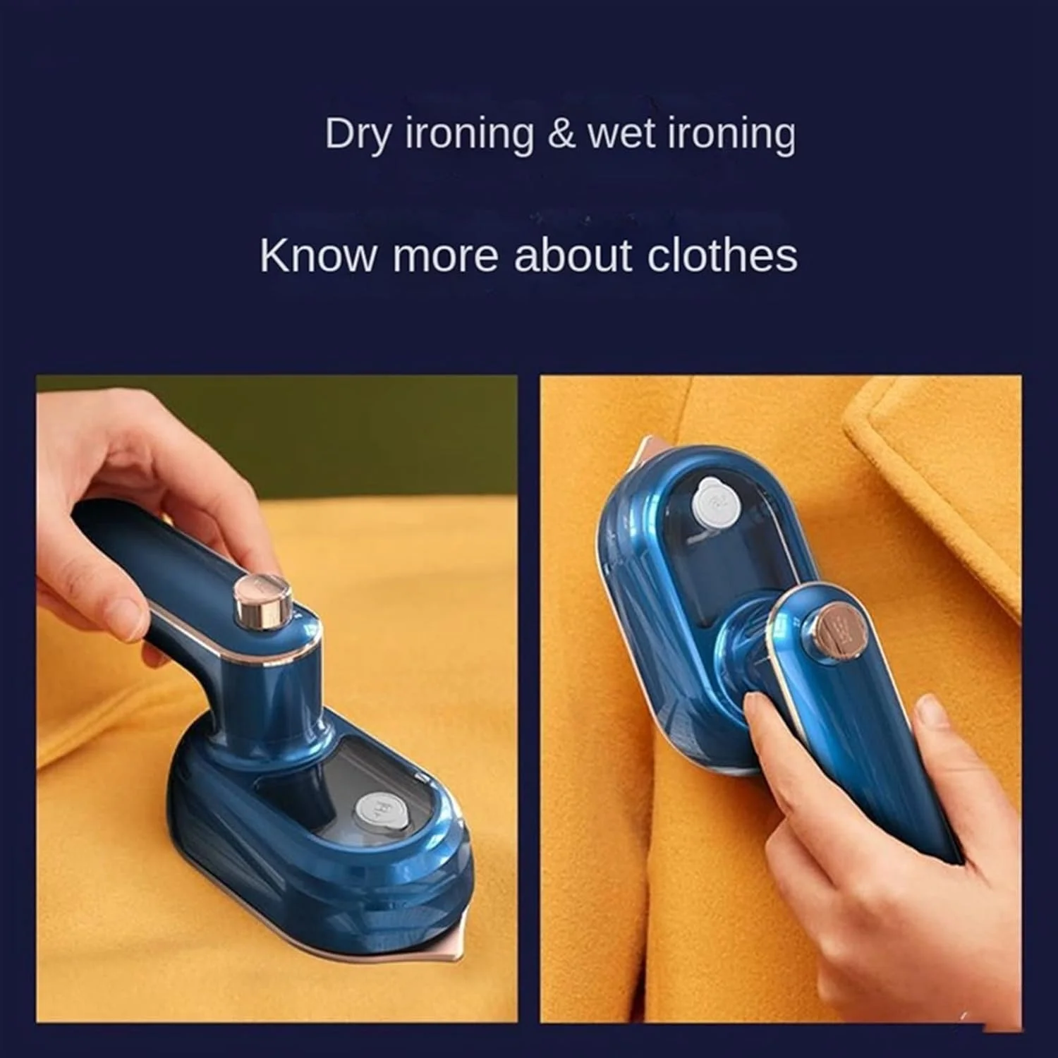 اتو بخار برقی DOLPDED، اتو بخار مسافرتی برای لباس، اتو بخار دستی تاشو قابل حمل برای پارچه و لباس، مناسب برای مسافرت و منزل - آبی