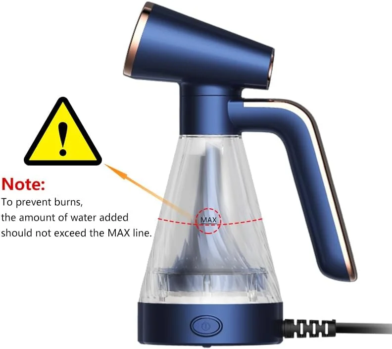 بخارگر لباس دستی دیرما مدل GT10W، توان 600 وات برای گرم شدن سریع، مخزن آب 110 میلی لیتری، طراحی سبک و جمع و جور، خروجی بخار پنج سوراخه، اتو بخار برای لباس، اتو بخار چند منظوره - آبی