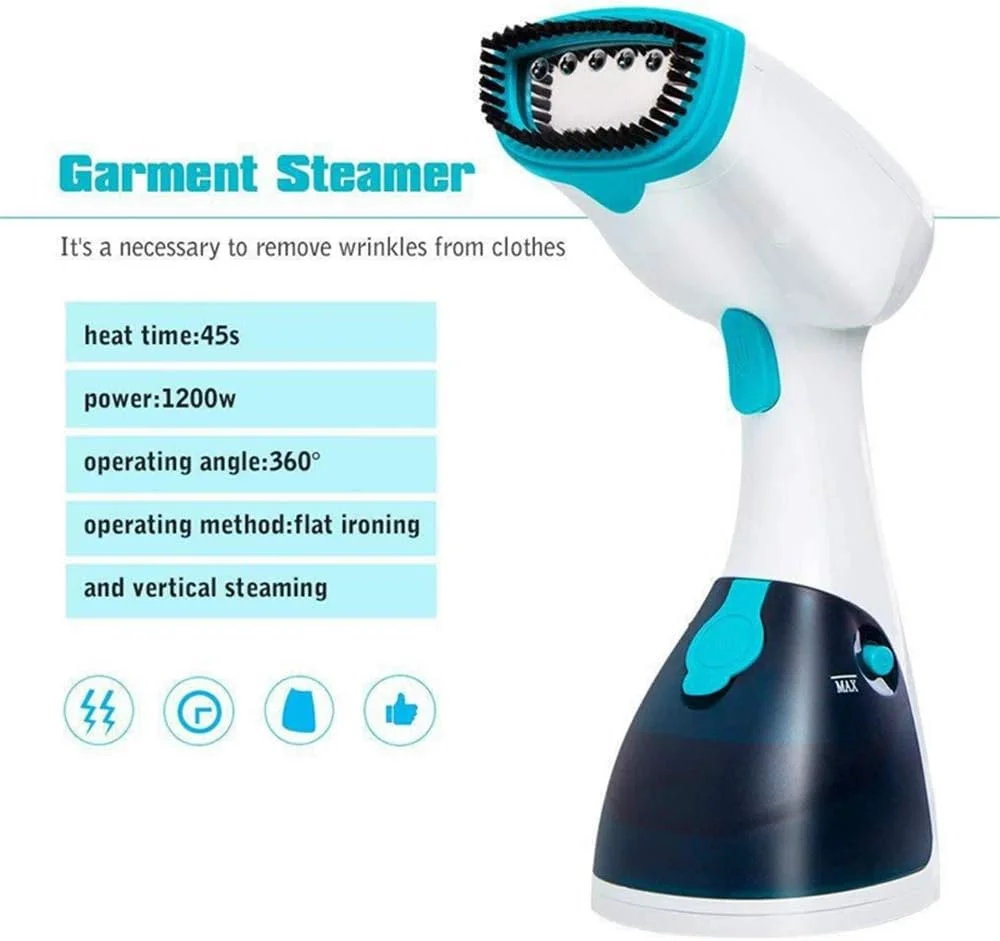 اتو بخار مسافرتی قابل حمل خانگی CLX، گرم شدن سریع 45 ثانیه ای، اتو بخار دستی، دستگاه اتو بخار آویزان