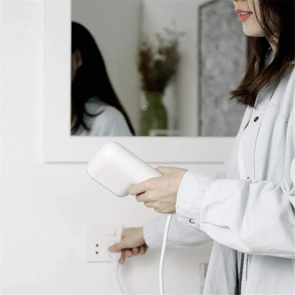 اتو بخار دستی CLX - اتو بخار کوچک خانگی قابل حمل - اتو بخار مینی برس دار - اتو بخار آویز - بخارگر لباس، سفید