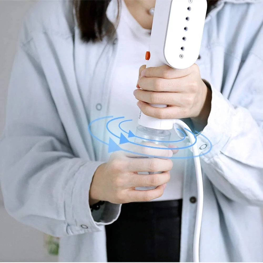 اتو بخار دستی CLX - اتو بخار کوچک خانگی قابل حمل - اتو بخار مینی برس دار - اتو بخار آویز - بخارگر لباس، سفید