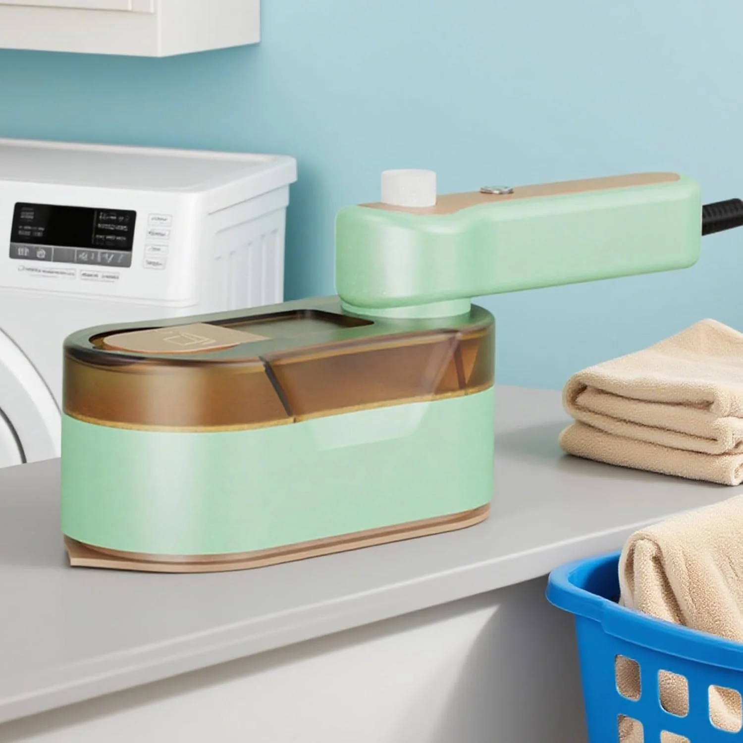 بخارگر لباس دستی، بخارگر مسافرتی قابل حمل با اندازه دستی - اتو بخار تاشو قابل حمل با دسته چرخان 180 درجه برای مسافرت های کاری، تعطیلات، خوابگاه، چمدان و کیف دستی