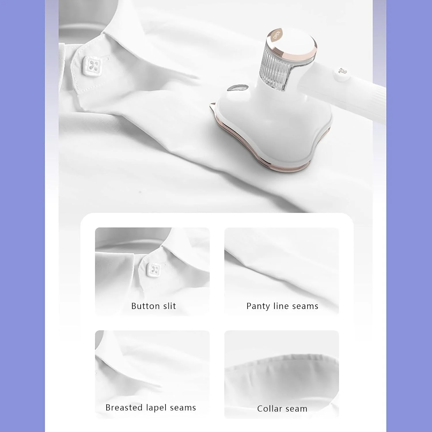 بخارگر لباس با مخزن آب 100 میلی لیتری مناسب منزل و مسافرت، اتو بخار کارآمد با گرم شدن سریع، ایده آل برای از بین بردن چروک انواع پارچه، طراحی دستی جمع و جور