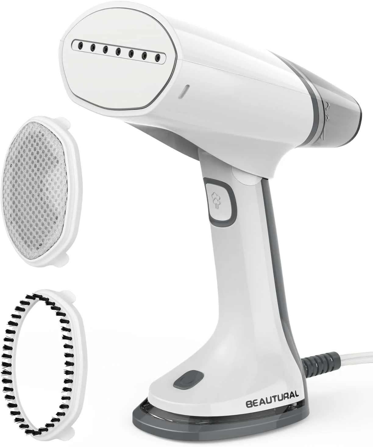 بخارگر مسافرتی لباس بیوتیورال، مینی قابل حمل با ولتاژ دوگانه، از بین برنده چروک پارچه و لباس تاشو و دستی، اتو بخار 100-220 ولت برای استفاده در سراسر جهان مانند اروپا