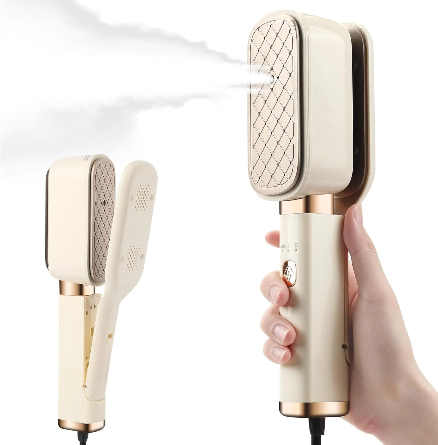 اتو بخار مسافرتی لباس آنجو، اتو بخار دستی 3 در 1 قابل حمل، اتو بخار لباس سبک 1000 واتی، گرم شدن سریع، 10 دقیقه بخار مداوم، طراحی دسته چرخان 180 درجه برای مسافرت و خانه