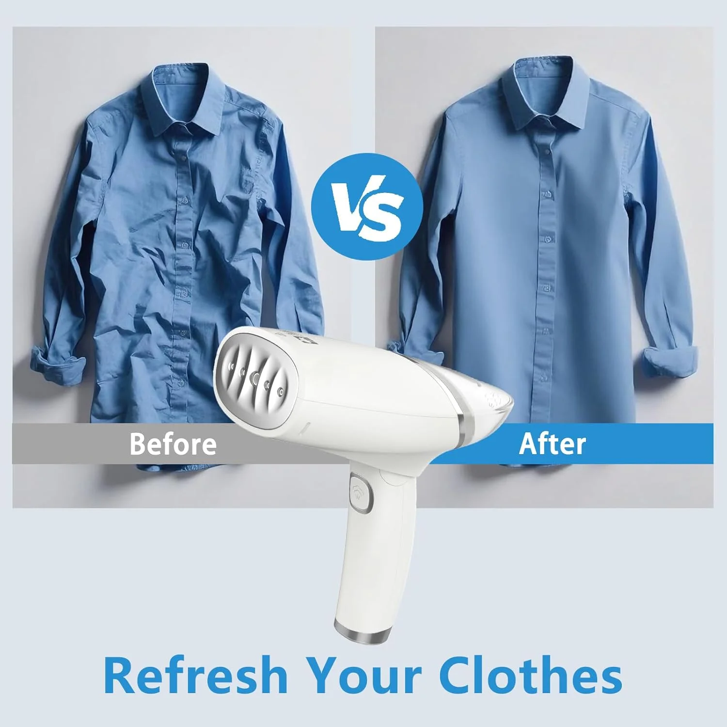 بخارگر دستی لباس Annmiir، بخار قوی 1000 وات، طراحی قابل حمل، نفوذ قوی بخار، سفید (سفید)