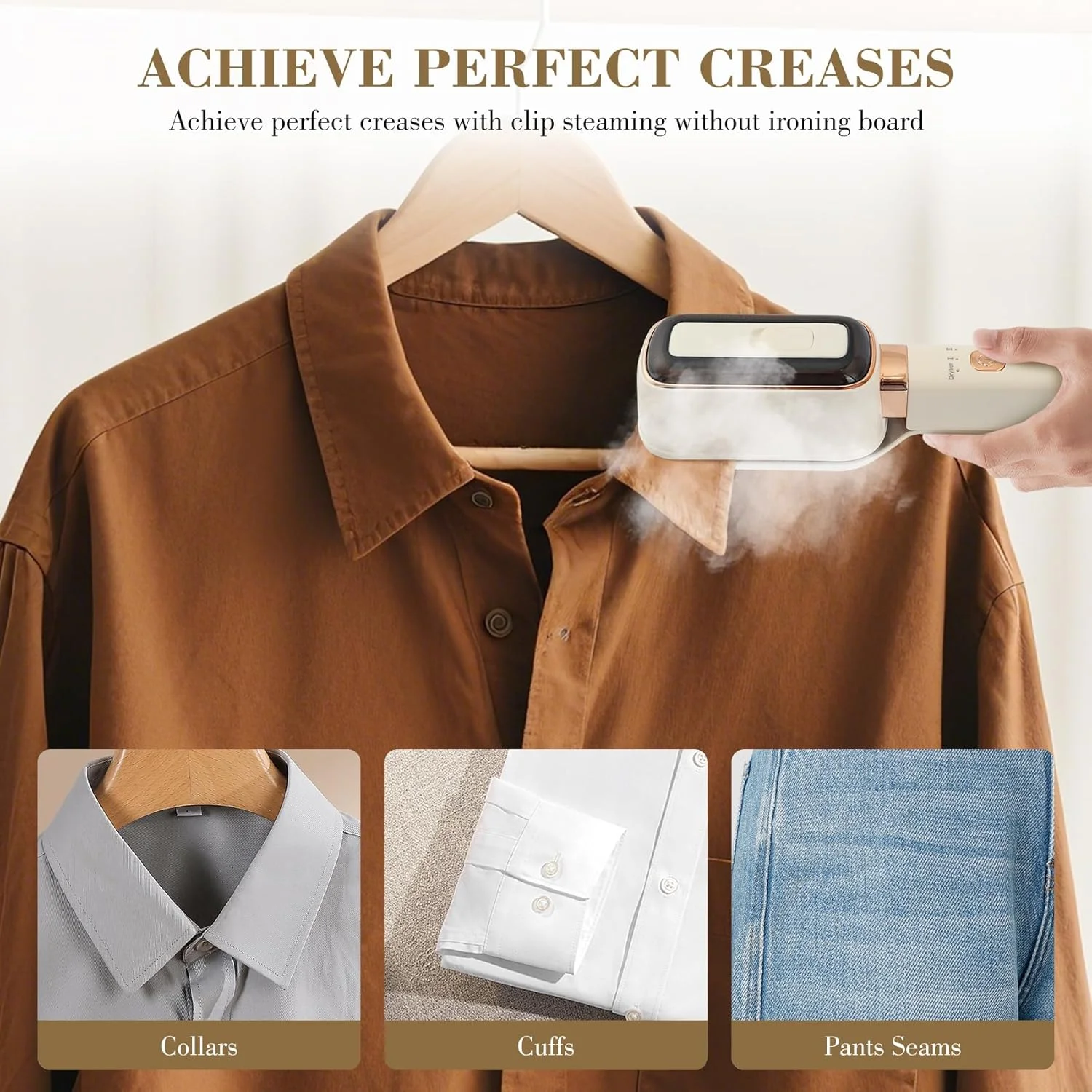 اتو بخار مسافرتی لباس آنجو، اتو بخار دستی 3 در 1 قابل حمل، اتو بخار لباس سبک 1000 واتی، گرم شدن سریع، 10 دقیقه بخار مداوم، طراحی دسته چرخان 180 درجه برای مسافرت و خانه