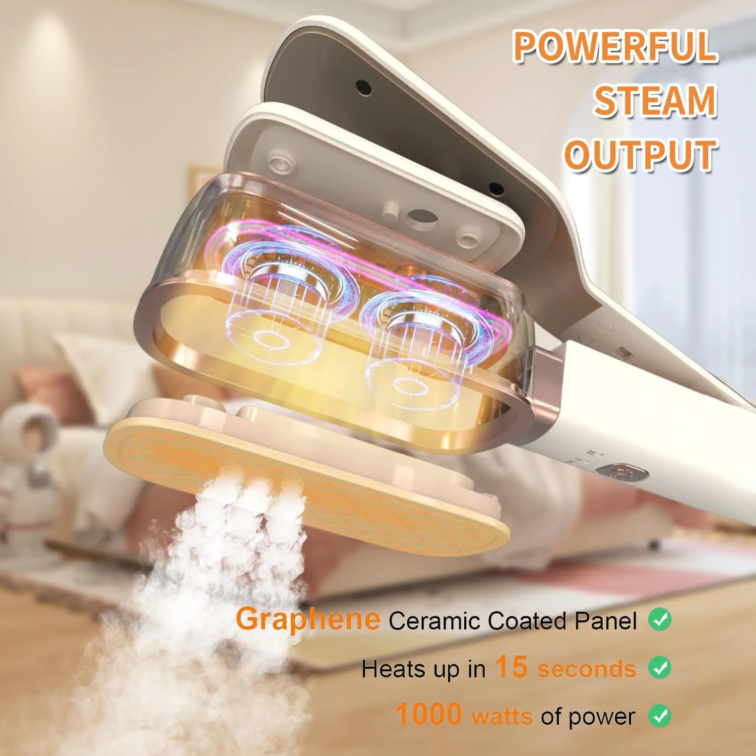 اتو بخار مسافرتی قابل حمل Angju برای لباس، اتو پرس دستی مینی 3 در 1، اتو بخار 1000 واتی سبک برای لباس، گرم شدن سریع، بخار مداوم، اتو بخار با دسته چرخان 180 درجه برای مسافرت و خانه