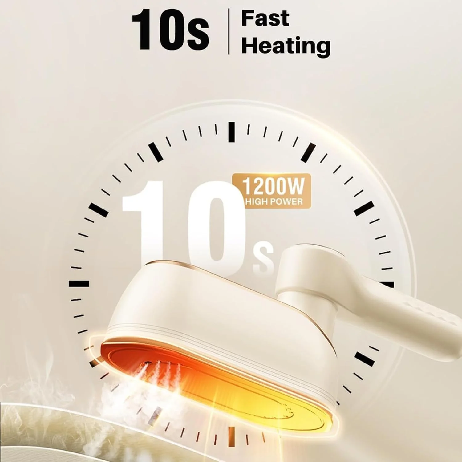 اتو بخار مسافرتی قابل حمل 1200 واتی برای لباس - 4 حالت، نمایشگر LCD، گرمایش سریع 10 ثانیه ای، دسته چرخان 180 درجه، از بین برنده قوی چروک برای خانه، خوابگاه و مسافرت - سفید