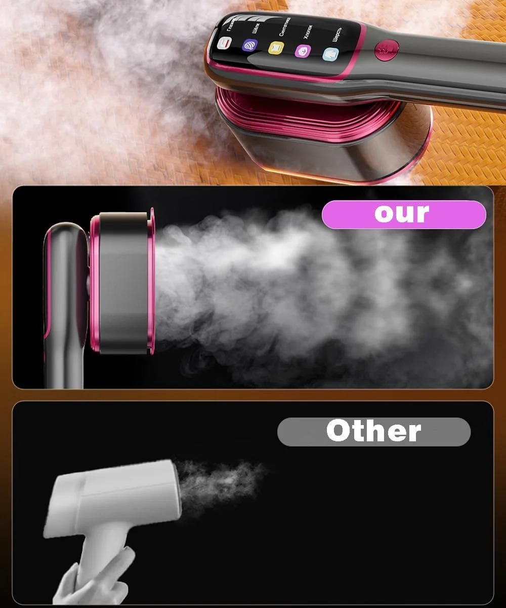 بخارگر لباس تری کلاک، بخارگر مسافرتی قابل حمل، اتو بخار و اتو دستی مد روز 2 در 1، گرم شدن سریع، نمایشگر HD، اتو سبک مینی با بخارگر لباس برای خانه و مسافرت بخارگر لباس تری کلاک، بخارگر مسافرتی قابل حمل، اتو بخار و اتو دستی مد روز 2 در 1، گرم شدن سریع، نمایشگر HD، اتو سبک مینی با بخارگر لباس برای خانه و مسافرت