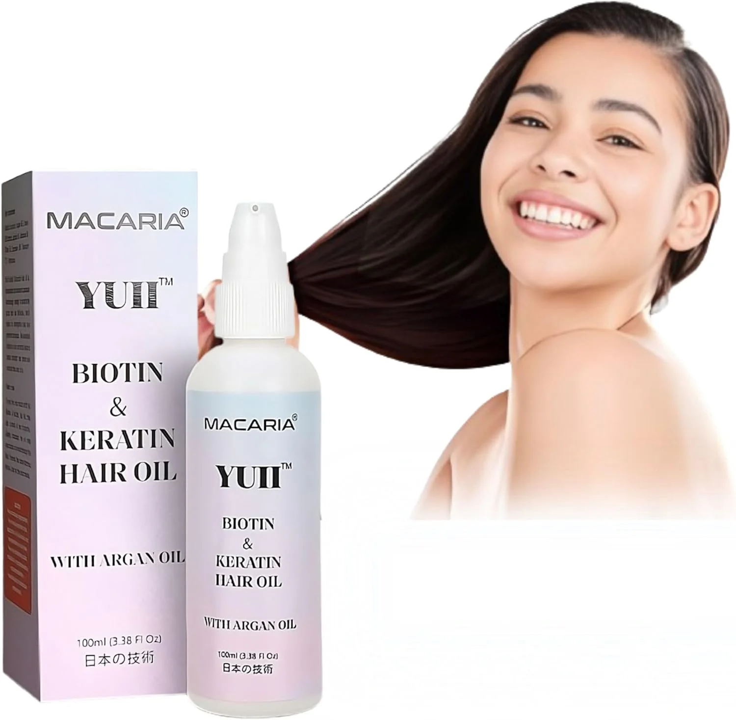 سرم ضخیم کننده مو بیوتین Yuii برای آقایان و بانوان - تقویت شدید با ترکیب روغن آرگان و کراتین طبیعی برای کمک به تقویت موهای نازک - ترمیم موهای نازک و افزایش حجم برای بانوان