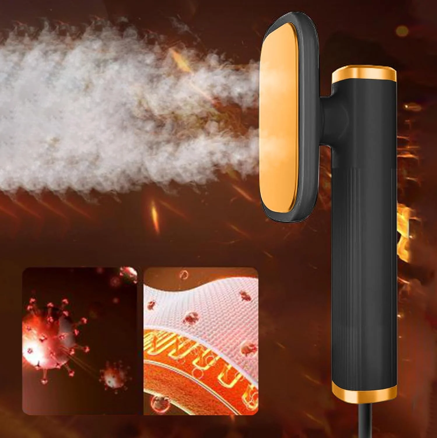 اتو بخار KASTWAVE، بخارگر لباس، طراحی تاشو دستی قابل حمل با بخار قوی 20 میلی لیتری، از بین برنده چین و چروک، ضد چکه، خاموش شدن خودکار برای لباس های پارچه ای، مناسب برای خانه و مسافرت (مشکی)