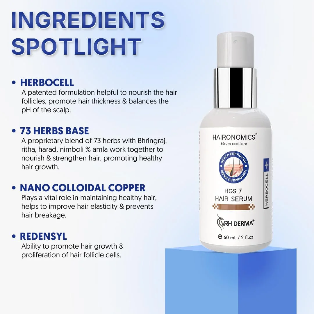 سرم رشد مو VRH | بیوتین و کراتین هیدرولیز شده + Herbocell + 73 گیاه (برینگراج، آملا، ریتا، هاراد و غیره) | موها را از ریشه قوی تر می کند و باعث رشد موهای سالم می شود | برای آقایان و بانوان 60 میلی لیتر