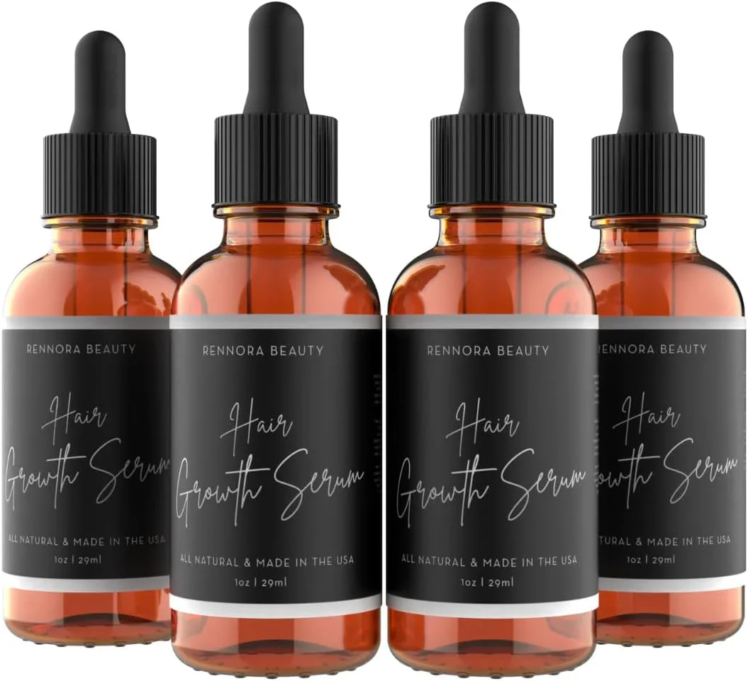سرم رشد مو رنورا با گیاهان ارگانیک و ویتامین های طبیعی، روغن نعناع فلفلی، روغن گزنه و رزماری، بدون مواد شیمیایی، فرموله شده برای رشد مو (30 میلی لیتر)