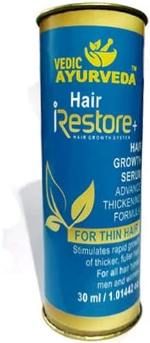 سرم احیا کننده مو VEDICAYURVEDA Hair Restore+ سرم رشد مو فرمول پیشرفته ضخیم کننده / سرم حیات بخش برای ریزش مو / درمان فشرده رشد مو / 30 میلی لیتر