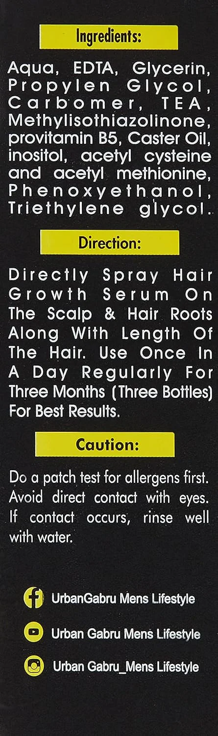 سرم روغن رشد مو UrbanGabru با روغن کرچک - روغن کنترل ریزش مو برای آقایان و بانوان، 60 میلی لیتر سرم روغن رشد مو UrbanGabru با روغن کرچک - روغن کنترل ریزش مو برای آقایان و بانوان، 60 میلی لیتر