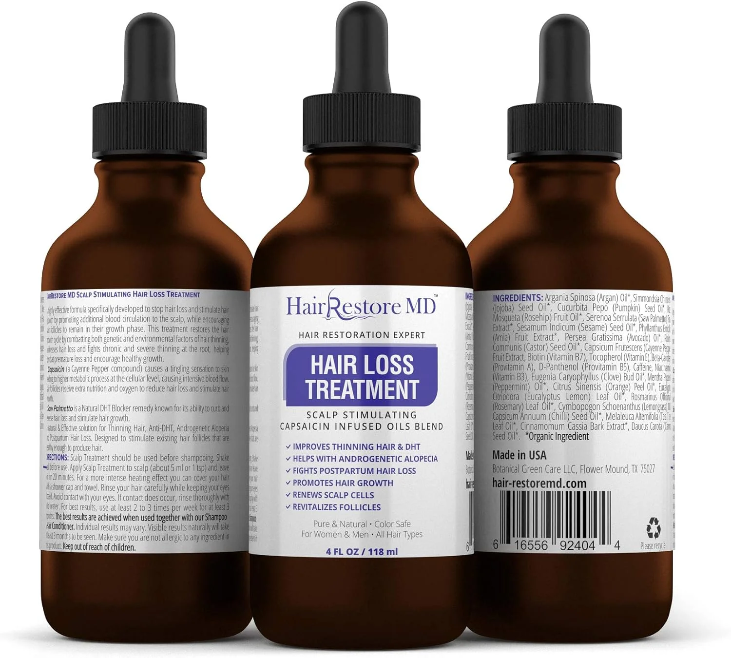 درمان ریزش مو. روغن مسدود کننده DHT، روغن درمان مو فلفل قرمز، سرم مو، درمان رشد مو، رشد مجدد موهای نازک - تقویت رشد مو، توقف ریزش مو، نازک شدن مو، طاسی