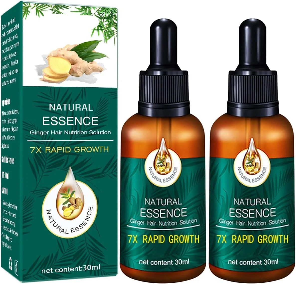 سرم موی سریع 7X، سرم رشد مو زنجبیلی، درمان سریع رشد مو، روغن اسانس رشد مو 7 روزه، برای موهای پرپشت تر و سالم تر، جلوگیری از ریزش و نازک شدن مو - 30 میلی لیتر سرم موی سریع 7X، سرم رشد مو زنجبیلی، درمان سریع رشد مو، روغن اسانس رشد مو 7 روزه، برای موهای پرپشت تر و سالم تر، جلوگیری از ریزش و نازک شدن مو - 30 میلی لیتر