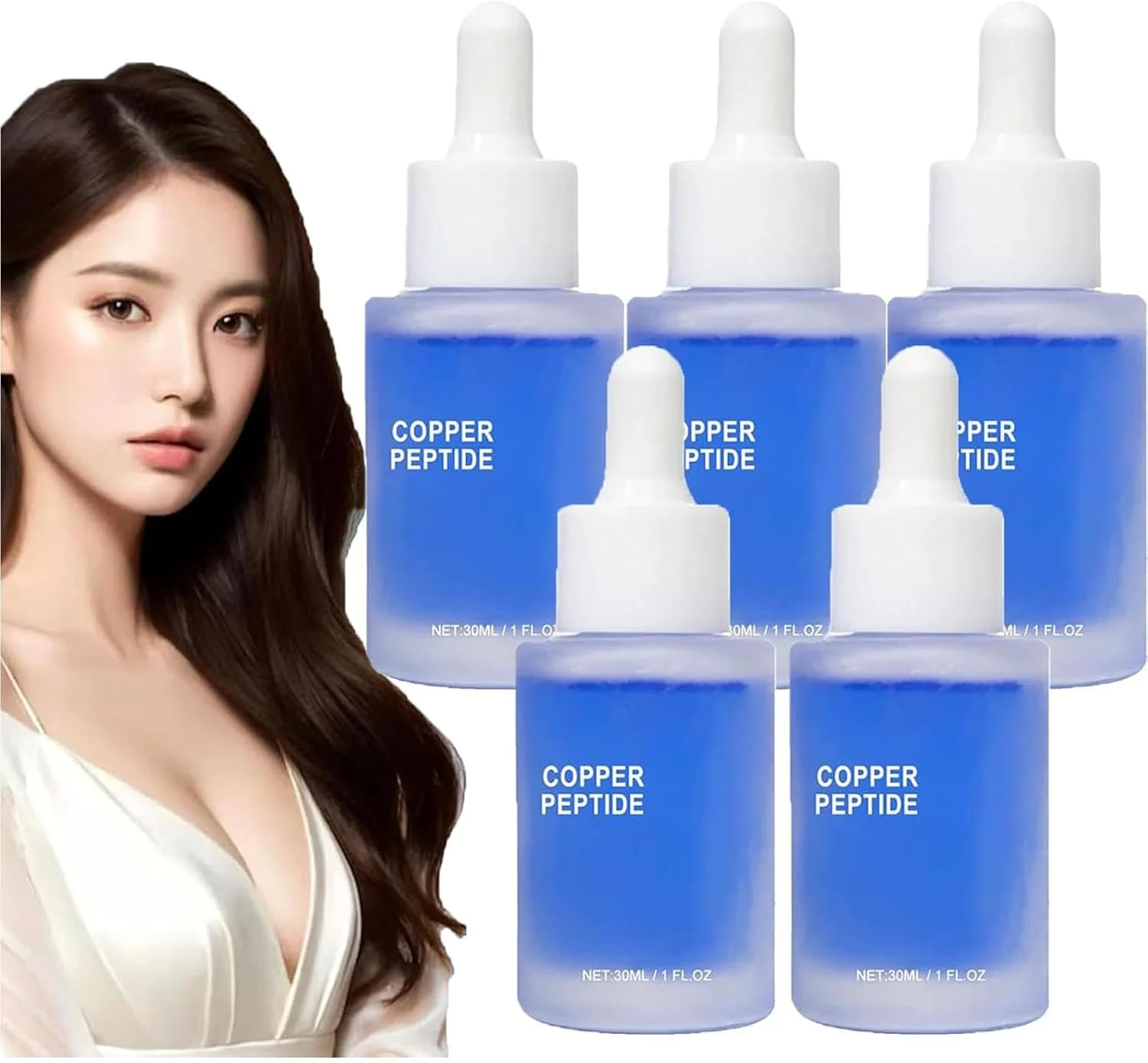 پپتید مس پیشرفته Fleava TJPOO برای زنان و مردان، سرم رشد مو Fleava، پپتیدهای مس برای رشد مو، فرمول پیشرفته رشد مجدد مو با پپتید مس (5 عدد)