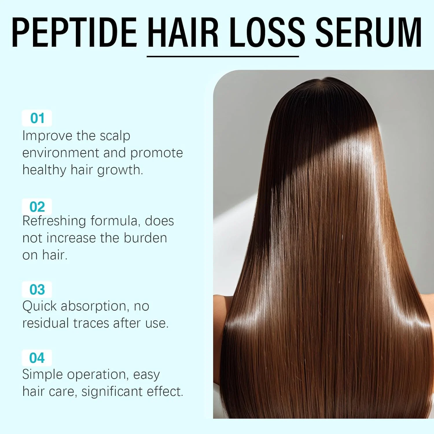 سرم رشد مو با پپتید و کمپلکس مس، تقویت کننده ریشه، افزایش دهنده رشد مجدد مو، هدف قرار دادن ریزش مو، تحریک کننده فولیکول ها برای موهای ضخیم تر و سالم تر، ایده آل برای آقایان و بانوان