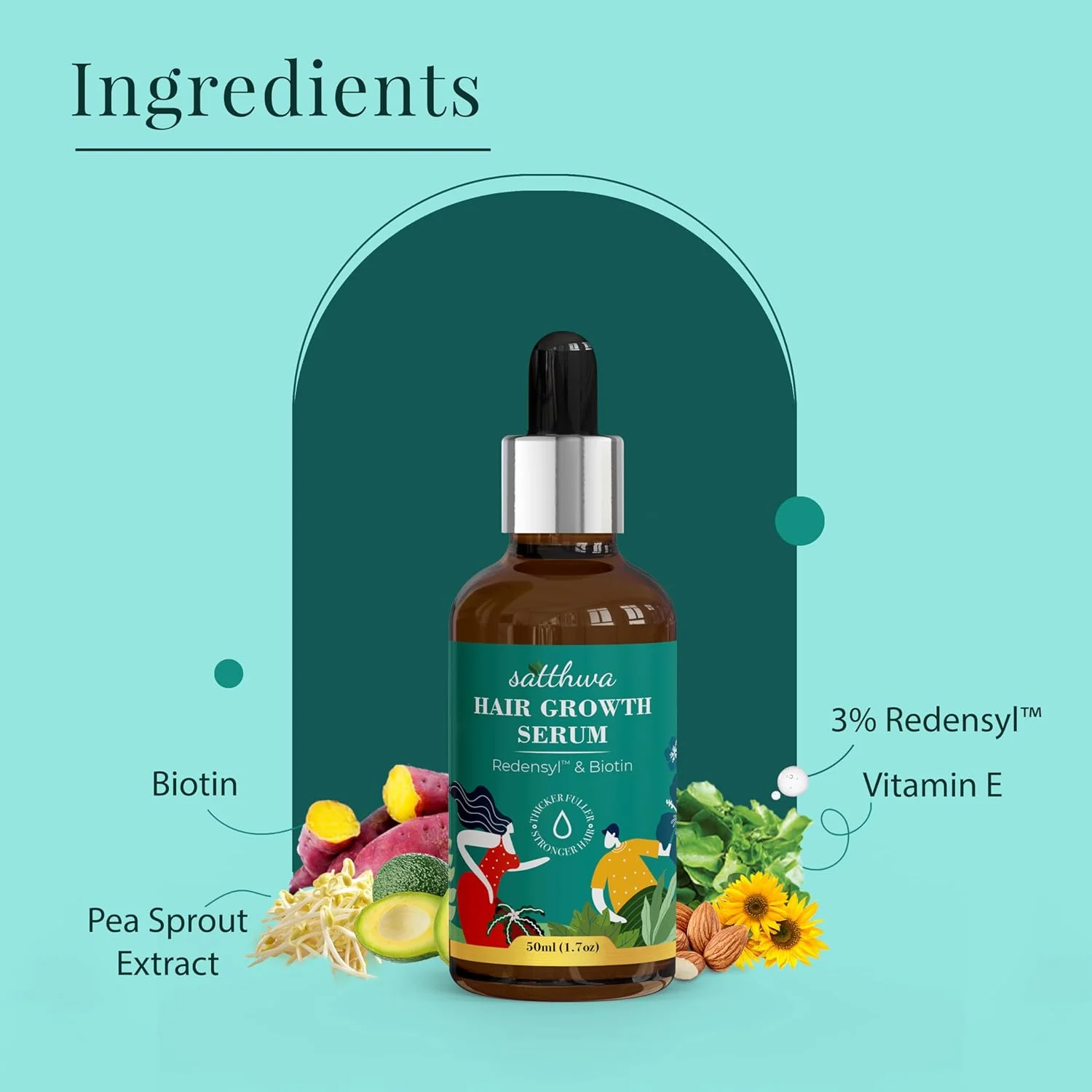 سرم رشد مو رِدِنسِیل و بیوتین ساتوا برای کنترل ریزش مو، موهای ضخیم تر، پرپشت تر و قوی تر برای زنان و مردان (50 میلی لیتر) سرم رشد مو رِدِنسِیل و بیوتین ساتوا برای کنترل ریزش مو، موهای ضخیم تر، پرپشت تر و قوی تر برای زنان و مردان (50 میلی لیتر)