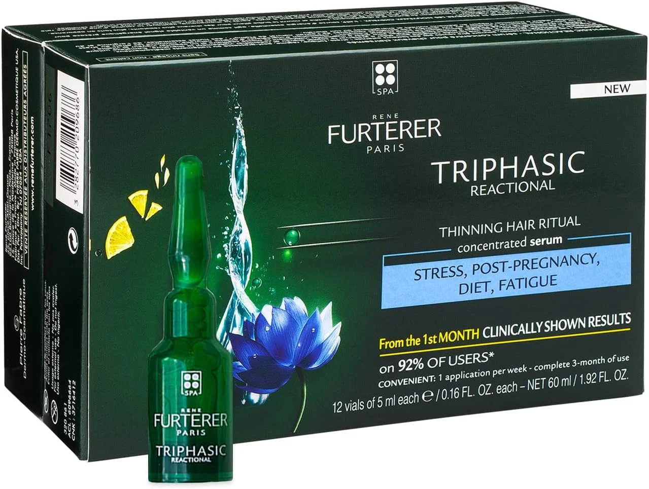محلول ضد ریزش مو رنه فورترر تری فازیک ریکشنال برای درمان ریزش ناگهانی مو، 5 میلی لیتر، بسته 12 عددی