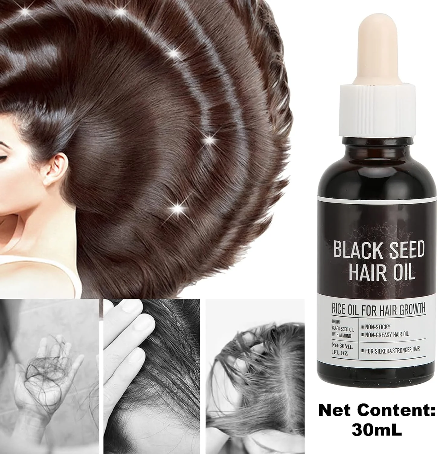 روغن ملایم رشد مو، سرم گیاهی رشد مجدد مو برای موهای قوی تر، ضخیم تر و بلندتر، روغن بهبود دهنده مو برای زنان و مردان، موهای درخشان و پرپشت