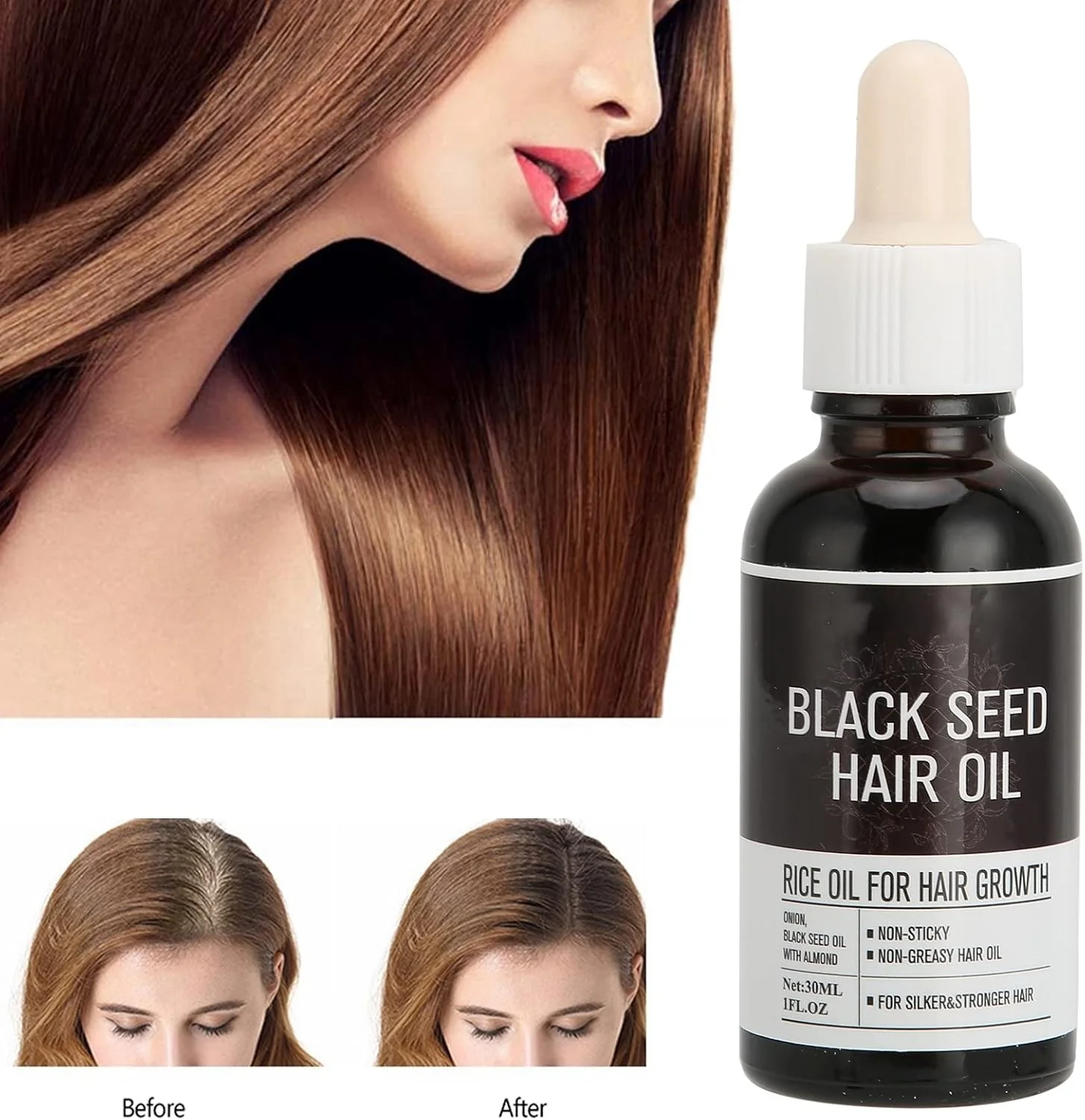 روغن ملایم رشد مو، سرم گیاهی رشد مجدد مو برای موهای قوی تر، ضخیم تر و بلندتر، روغن بهبود دهنده مو برای زنان و مردان، موهای درخشان و پرپشت