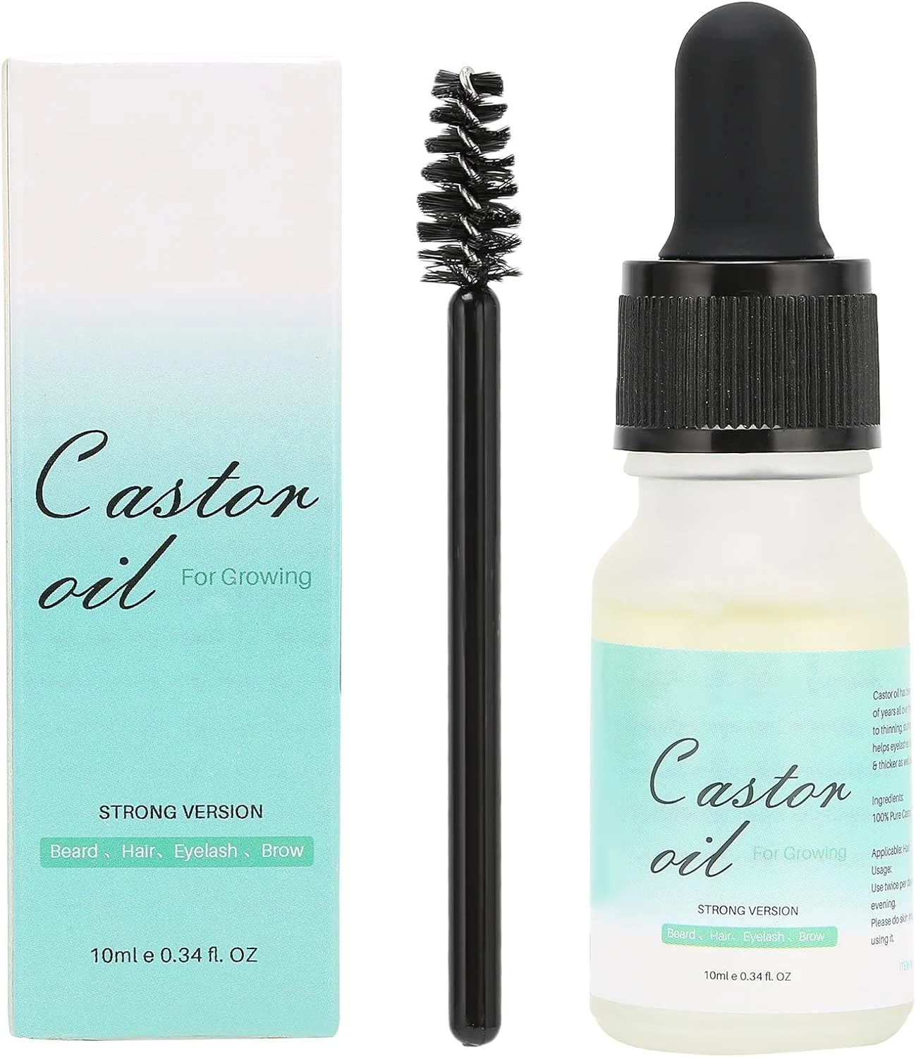 روغن تقویت کننده مو و سرم رشد مجدد ریش، روغن کرچک برای تقویت رشد مو، مرطوب کننده و ضخیم کننده مژه، ابرو و ریش