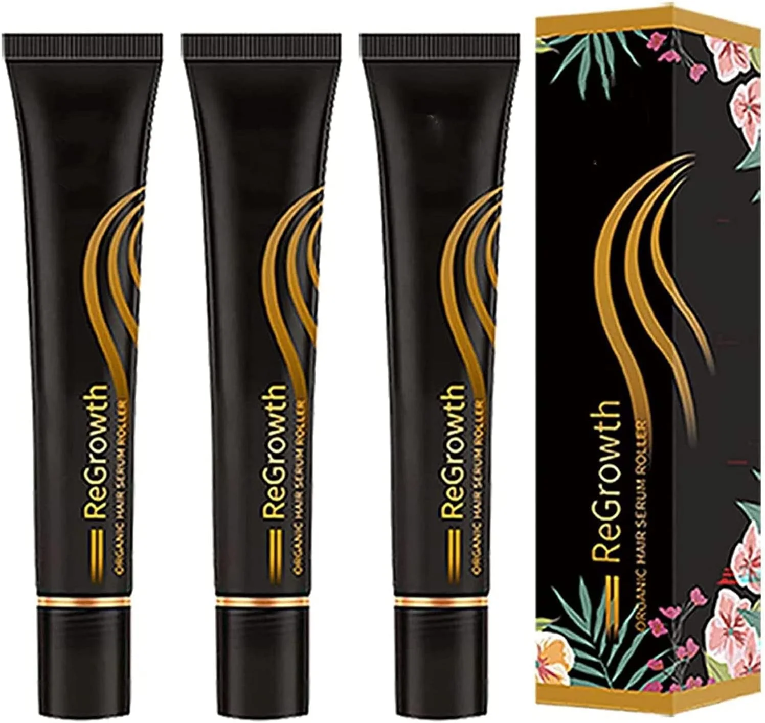مجموعه سرم غلتکی ارگانیک رویش مجدد مو 20 میلی لیتری، سرم رشد مو بیوتین، روغن رشد مو برای مردان و زنان (3 عدد)