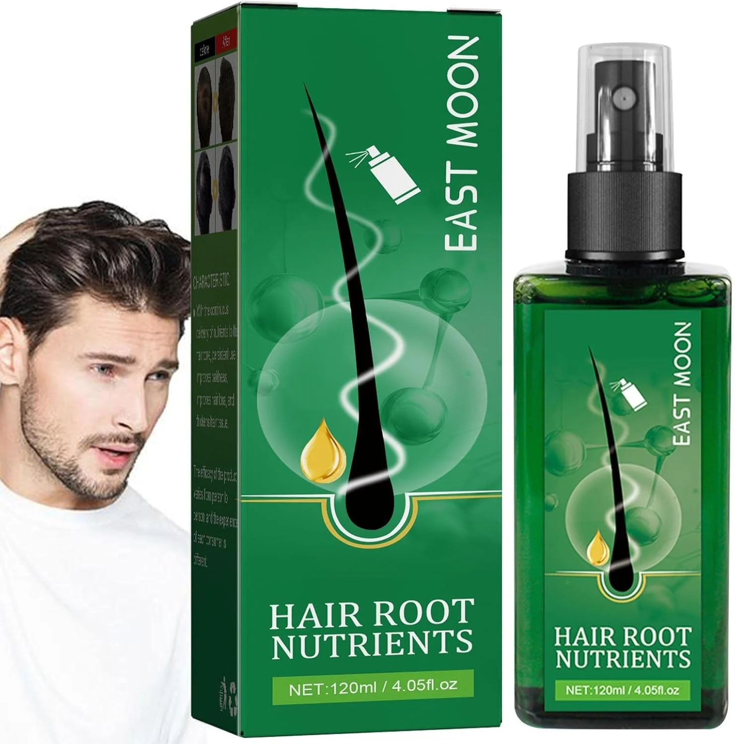 اسپری رشد مو WBTKC | اسپری سرم رشد مجدد مو 120 میلی لیتری حاوی روغن ریشه زنجبیل، عصاره خربزه، عصاره جینسینگ | ضخیم کننده، ترمیم موهای آسیب دیده، تقویت رشد مو | مناسب برای خانم ها و آقایان