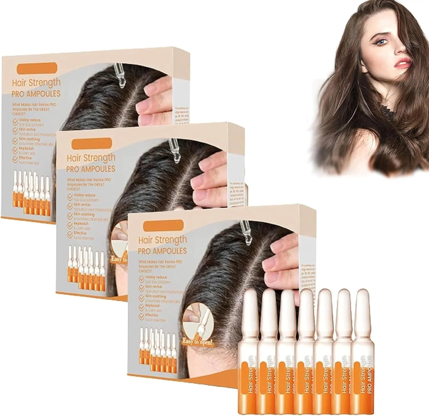 آمپول های رشد مجدد مو Liascy FINAS، آمپول های Liascy FINAS برای رشد مو، آمپول های رشد مجدد مو، سرم رشد مو، سرم رشد مو بیوتین، درمان رشد مجدد مو برای زنان (3 جعبه)