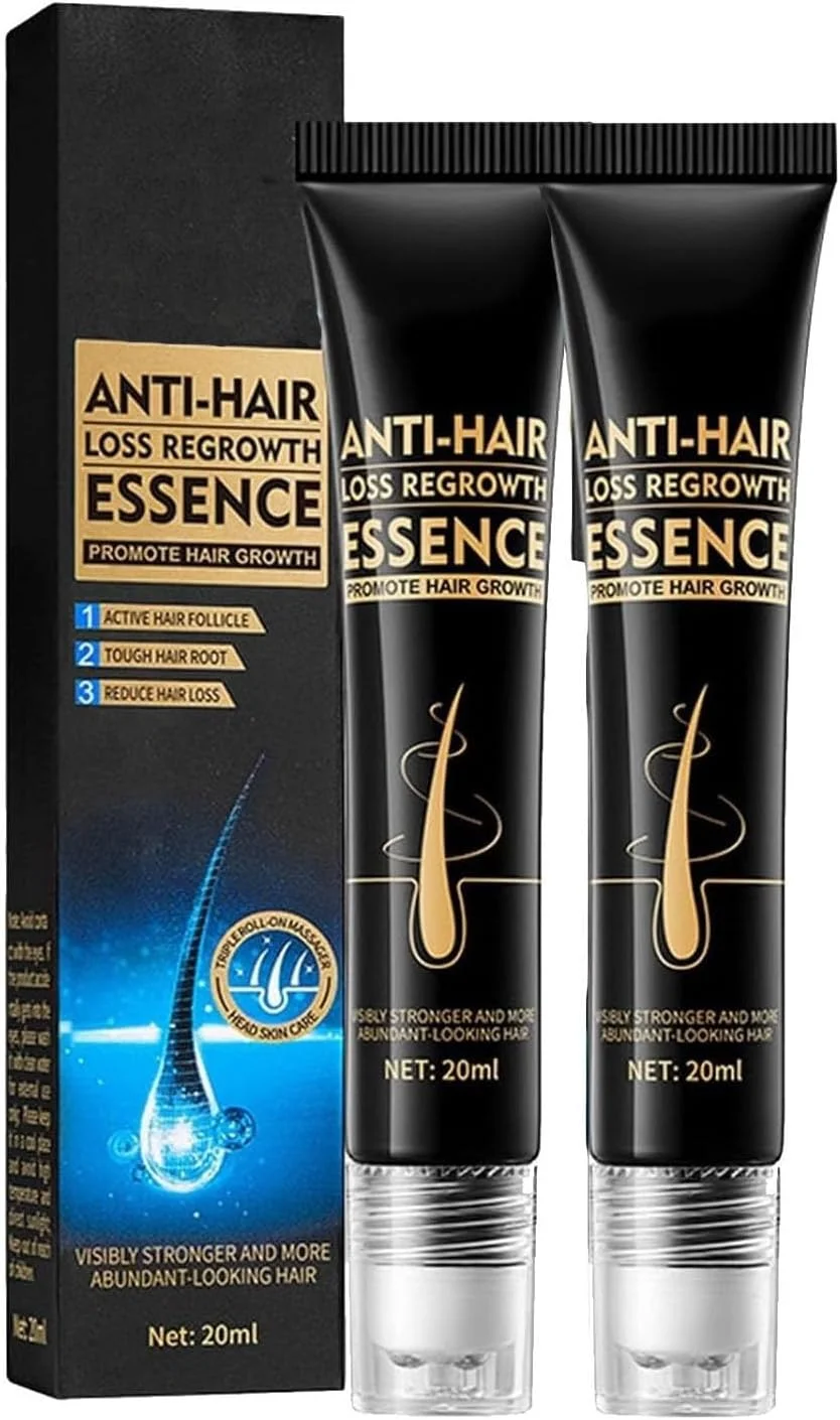 سرم رشد مو برای زنان، احیای مو برای مردان و زنان، سرم ماساژ غلتکی بیوتین برای رشد مو که به طور محسوسی موها را ضخیم می کند، ریزش مو را متوقف می کند و پوشش پوست سر را افزایش می دهد (2 عدد)