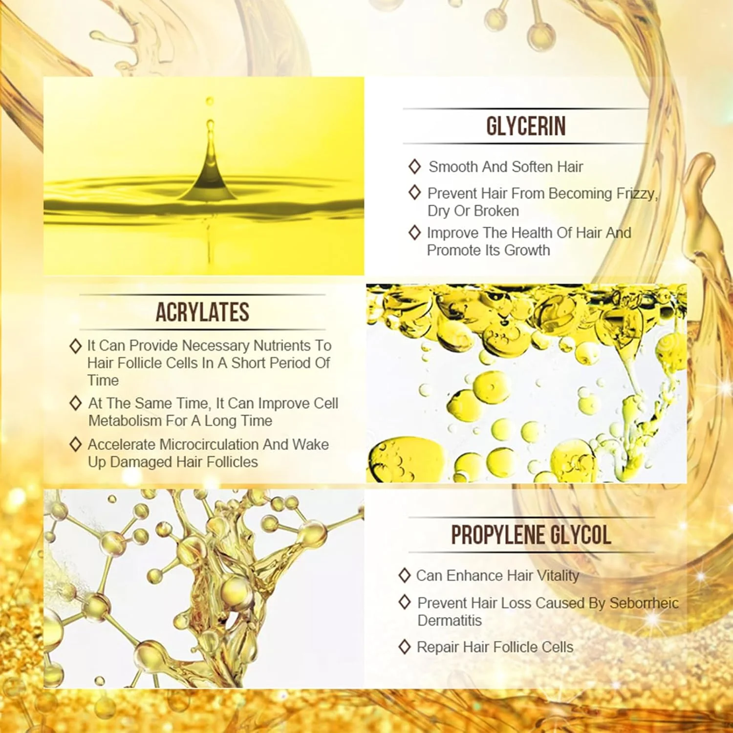 سرم رشد مو، اسانس ضد ریزش مو، سرم احیای مو برای درمان ریزش مو، طاسی، موهای نازک، ماساژور خودکار پوست سر، ترمیم فولیکول ها، تقویت مو برای مردان و زنان، سلامت پوست سر