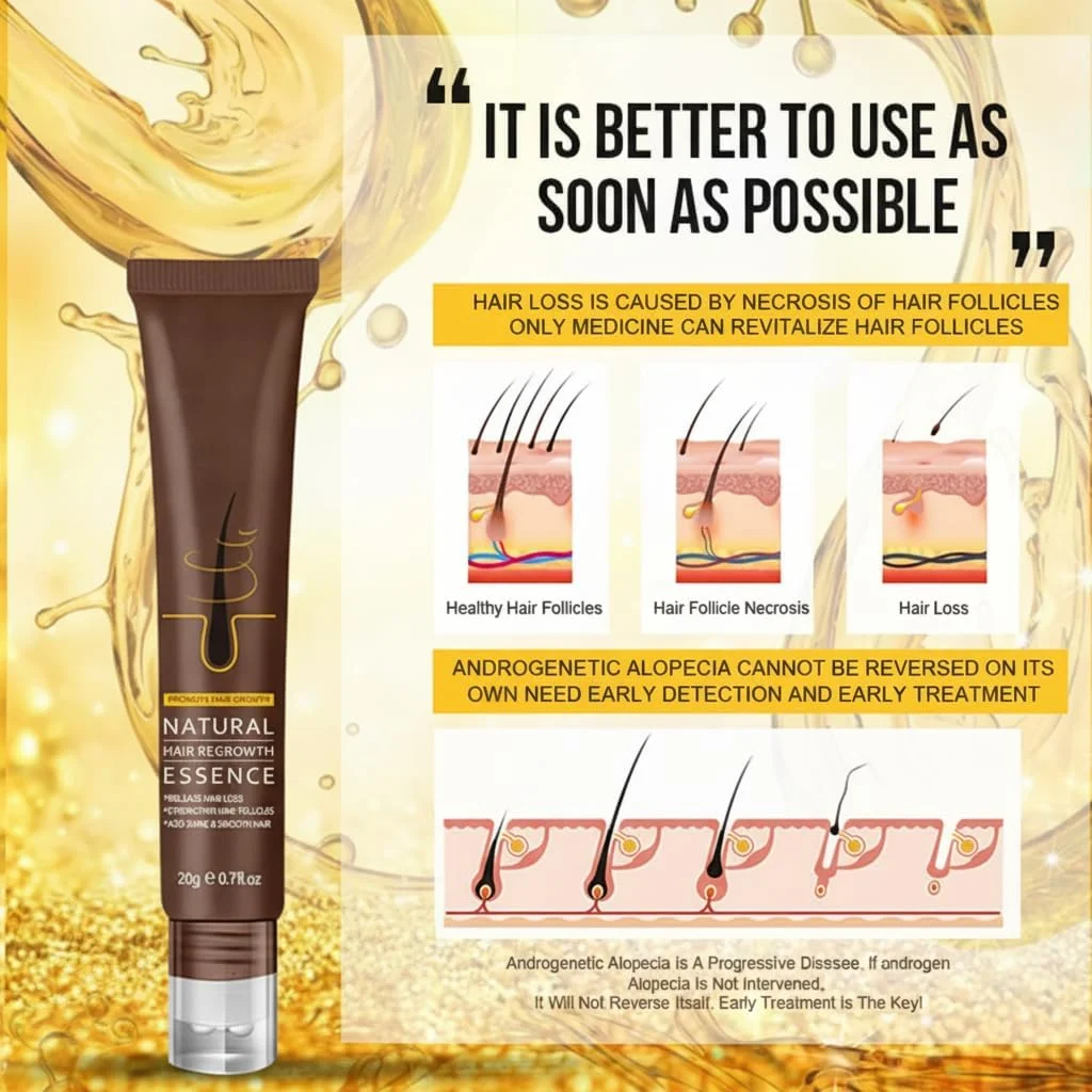 سرم رشد مو، اسانس ضد ریزش مو، سرم احیای مو برای درمان ریزش مو، طاسی، موهای نازک، ماساژور خودکار پوست سر، ترمیم فولیکول ها، تقویت مو برای مردان و زنان، سلامت پوست سر