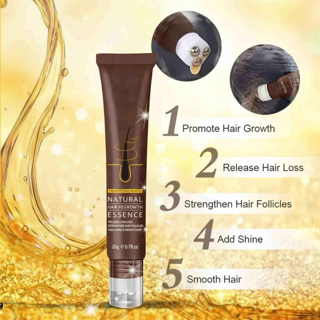 سرم رشد مو، اسانس ضد ریزش مو، سرم احیای مو برای درمان ریزش مو، طاسی، موهای نازک، ماساژور خودکار پوست سر، ترمیم فولیکول ها، تقویت مو برای مردان و زنان، سلامت پوست سر