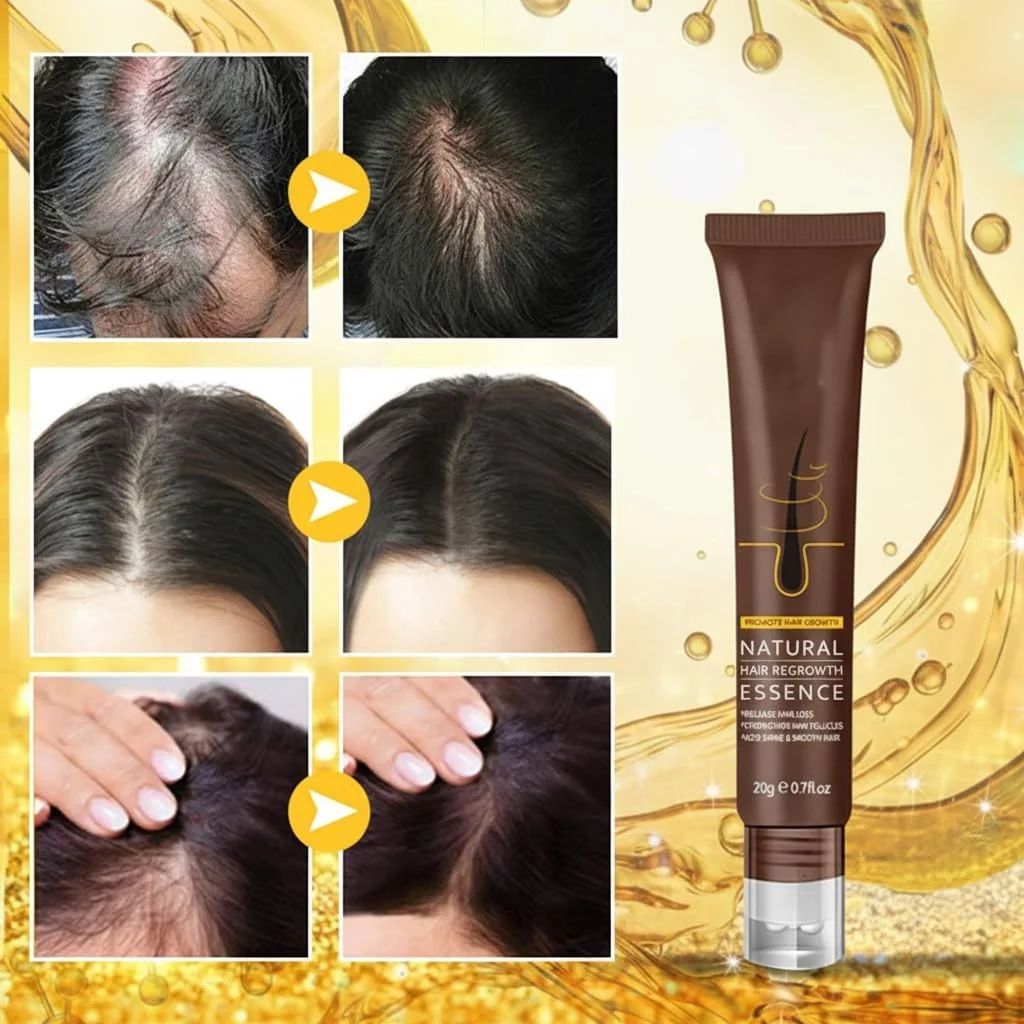 سرم رشد مو، اسانس ضد ریزش مو، سرم احیای مو برای درمان ریزش مو، طاسی، موهای نازک، ماساژور خودکار پوست سر، ترمیم فولیکول ها، تقویت مو برای مردان و زنان، سلامت پوست سر