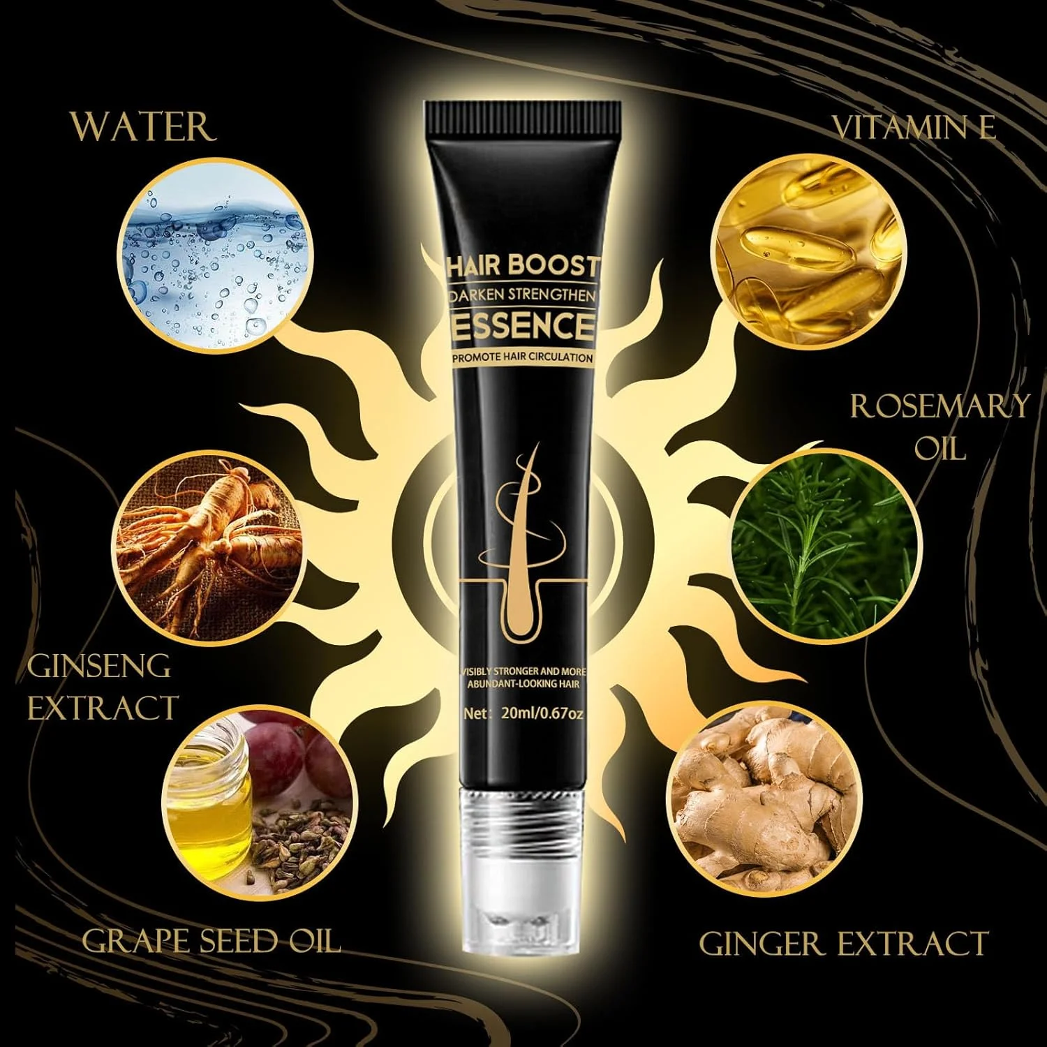 سرم رشد مو برای زنان، احیای مو برای مردان و زنان، سرم ماساژ رولی بیوتین برای رشد مو که به طور محسوسی موها را ضخیم می کند، ریزش مو را متوقف می کند و پوشش پوست سر را افزایش می دهد (2 عدد)