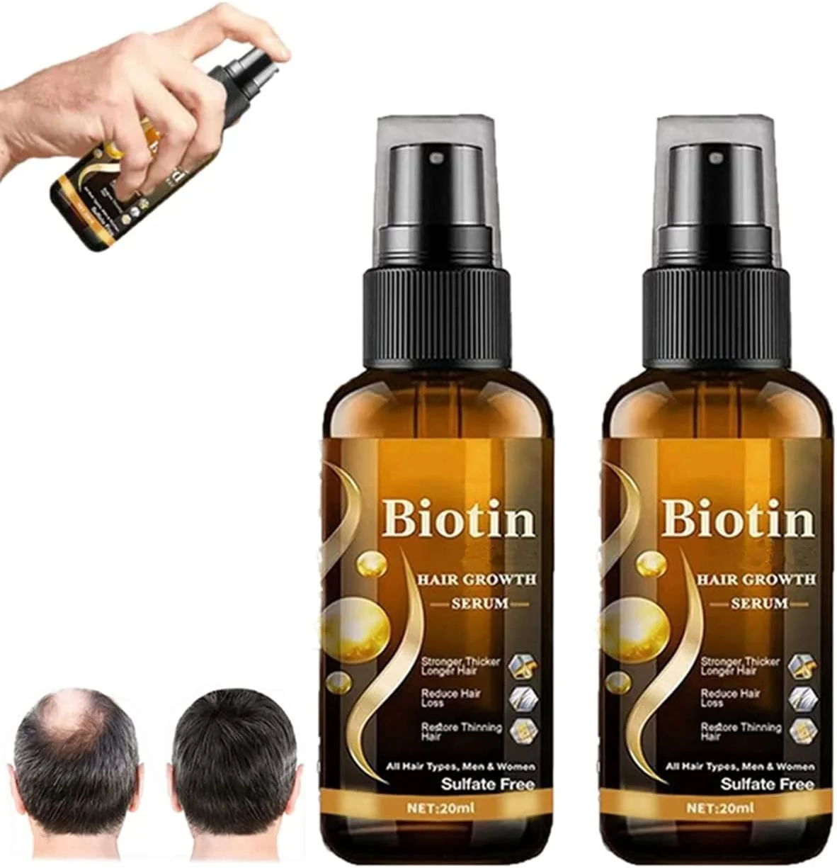 اسپری سرم مو و ریش Re'awaken، سرم رشد مو و ریش Re'awaken، اسپری سرم مو Re'awaken، برای فعال کردن مو و فولیکول های خفته و مرطوب کننده پوست سر (2 عدد)